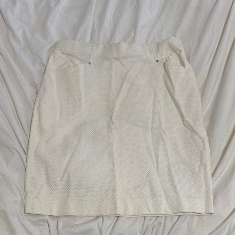 Vintage Christian Dior White Textured Pencil Skirt